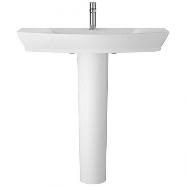 Hudson Reed Maya 1 Tap Hole Basin with Full Pedestal 850mm Wide - Whit
