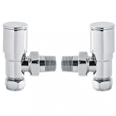 Hudson Reed Minimalist Angled 82mm High Radiator Valves Pair - Chrome - RV002