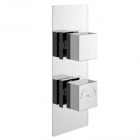 Hudson Reed Dual Handle square concealed chrome shower valve with diverter for temperature and water flow control