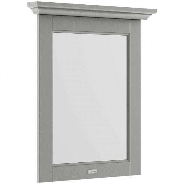 Hudson Reed Old London traditional bathroom mirror 600mm wide in storm grey finish with classic wooden frame