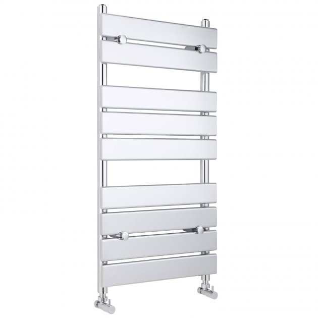 Hudson Reed Piazza Flat Panel Straight Heated Towel Rail 950mm High x 500mm Wide - Chrome - HL382 - TAP 'N' SHOWER