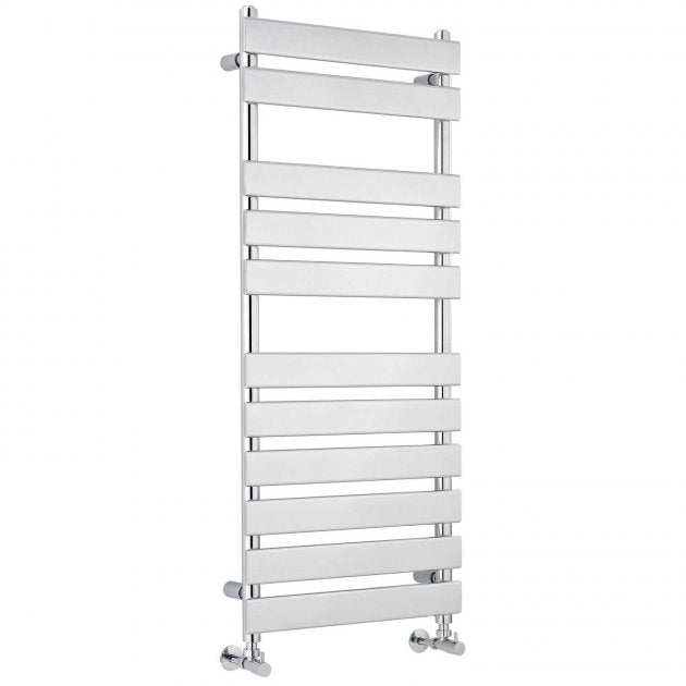 Hudson Reed Piazza Flat Panel Straight Heated Towel Rail 1200mm High x 500mm Wide - Chrome - HL396 - TAP 'N' SHOWER