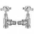 Hudson Reed Crosstop Manual Angled Radiator Valves Pair - Chrome - HT300