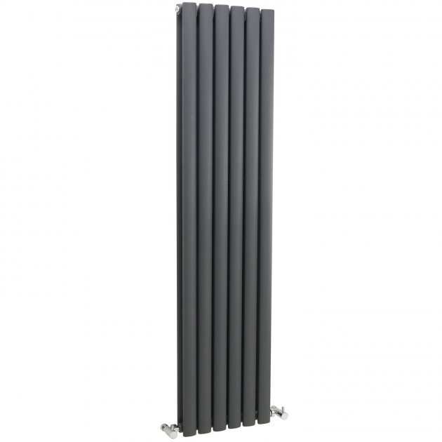 Hudson Reed Revive Modern Double Designer Vertical Radiator 1500mm High x 354mm Wide - Anthracite - HLA76