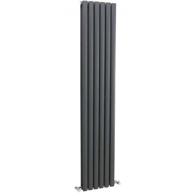Hudson Reed Revive Modern Double Designer Vertical Radiator 1800mm High x 354mm Wide - Anthracite - HLA77