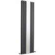 Hudson Reed Revive Modern Double Designer Vertical Radiator Mirror 1800mm High x 499mm Wide - Anthracite - HLA79