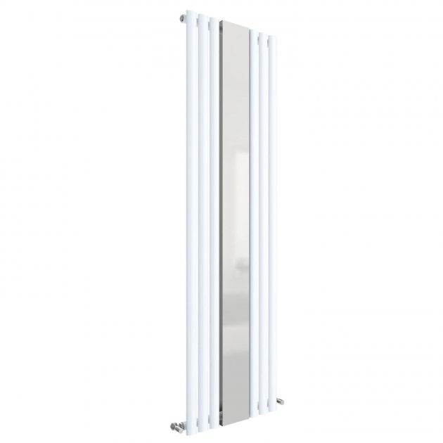 Hudson Reed Revive Single Central Heating Designer Vertical Radiator Mirror 1800mm High x 499mm Wide - High Gloss White - HL330 - TAP 'N' SHOWER