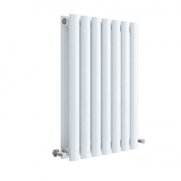 Hudson Reed Revive Modern Double Designer Horizontal Radiator 600mm High x 412mm Wide - High Gloss White - HL337D