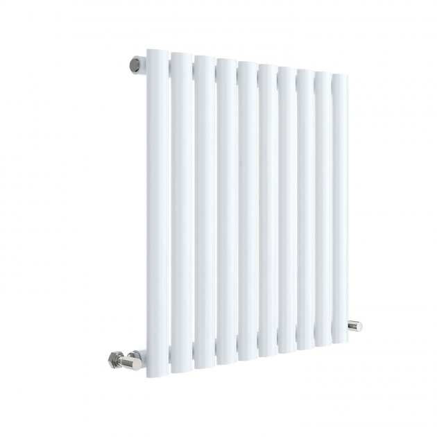Hudson Reed Revive Modern Single Designer Horizontal Radiator 600mm High x 586mm Wide - High Gloss White - HL338