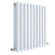Hudson Reed Revive Modern Double Designer Horizontal Radiator 600mm High x 586mm Wide - High Gloss White - HL338D