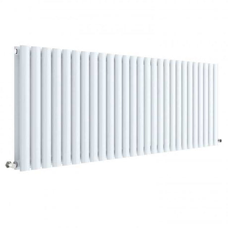 Hudson Reed Revive Modern Double Designer Horizontal Radiator 600mm High x 1572mm Wide - High Gloss White - HL342D