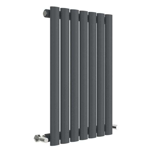 Hudson Reed Revive Modern Single Designer Horizontal Radiator 600mm High x 412mm Wide - Anthracite - HLA37