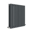 Hudson Reed Revive Modern Double Designer Horizontal Radiator 600mm High x 586mm Wide - Anthracite - HLA38D