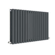 Hudson Reed Revive Modern Double Designer Horizontal Radiator 600mm High x 992mm Wide - Anthracite - HLA39D