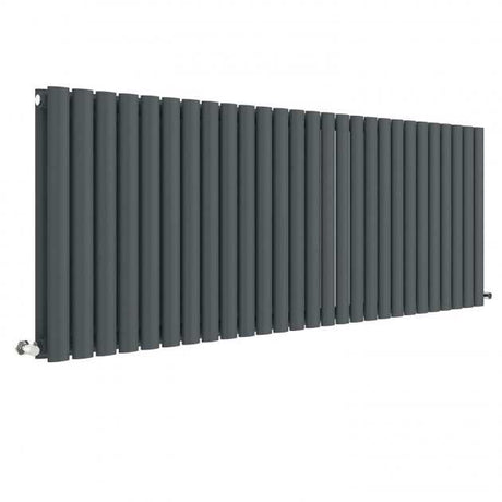 Hudson Reed Revive Modern Double Designer Horizontal Radiator 600mm High x 1572mm Wide - Anthracite - HLA42D