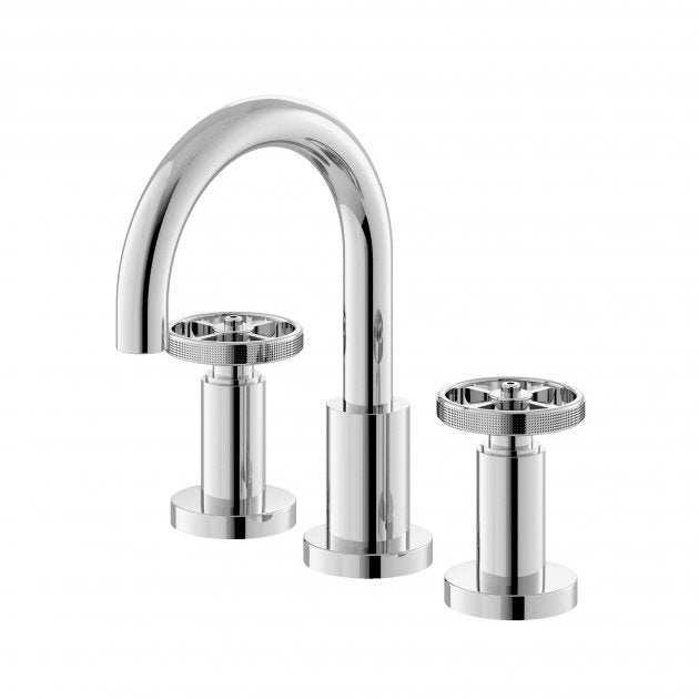 Hudson Reed Revolution 3-Hole Manual Basin Mixer Tap with Waste - Chrome - TIW337