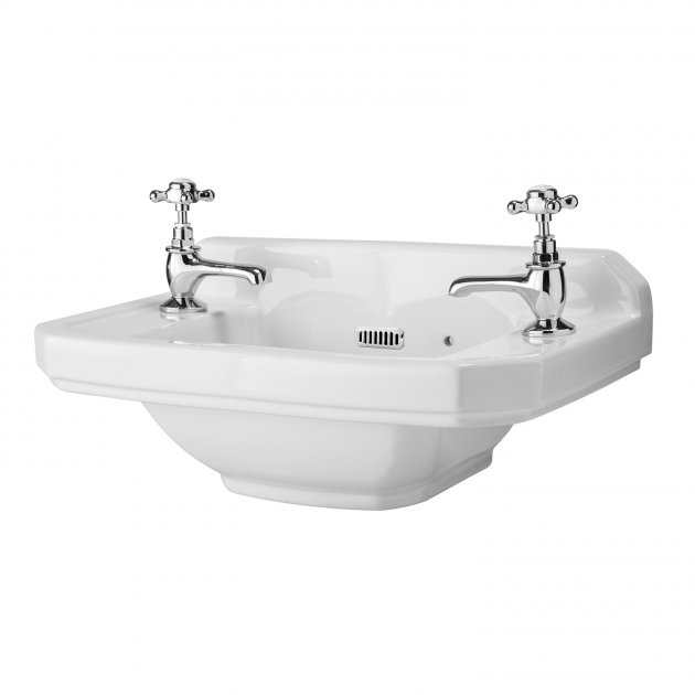 Hudson Reed Richmond 2 Tap Hole Cloakroom Basin 515mm Wide - White - N