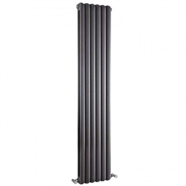 Hudson Reed Salvia Modern Double Designer Vertical Radiator 1500mm High x 377mm Wide - Anthracite - HSA006