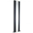 Hudson Reed Sloane Modern Double Designer Vertical Radiator Mirror 1800mm High x 381mm Wide - Anthracite - HLA84