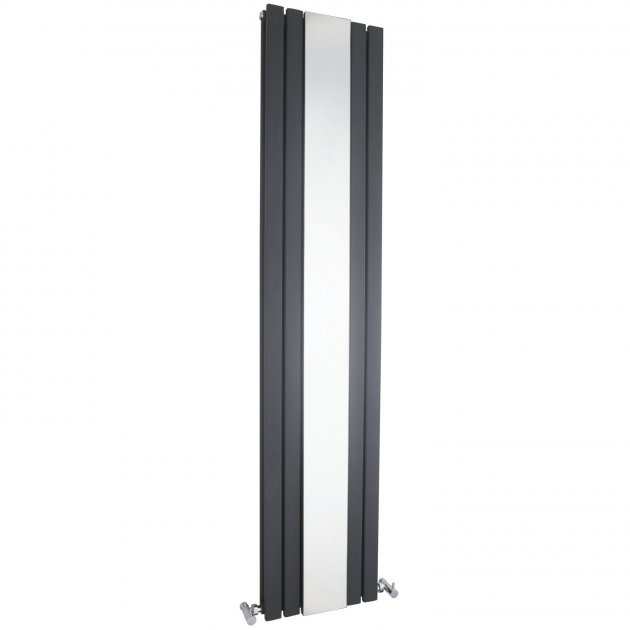 Hudson Reed Sloane Modern Double Designer Vertical Radiator Mirror 1800mm High x 381mm Wide - Anthracite - HLA84