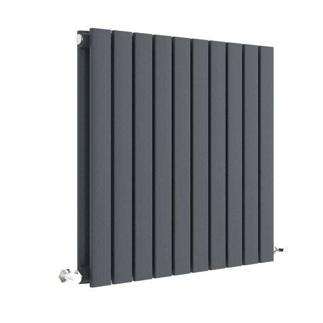Hudson Reed Sloane Modern Double Designer Horizontal Radiator 600mm High x 586mm Wide - Anthracite - HLA55D