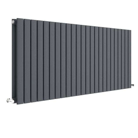 Hudson Reed Sloane Modern Double Designer Horizontal Radiator 600mm High x 1398mm Wide - Anthracite - HLA59D