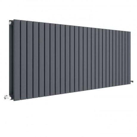 Hudson Reed Sloane Modern Double Designer Horizontal Radiator 600mm High x 1572mm Wide - Anthracite - HLA60D