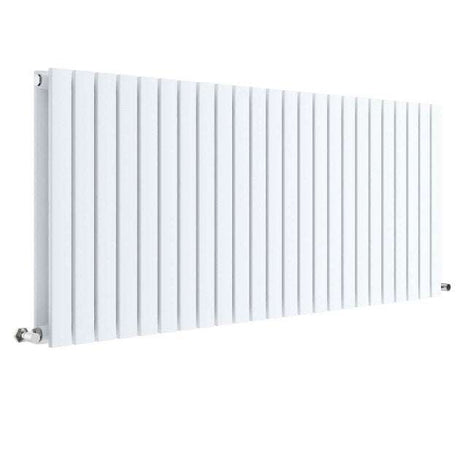Hudson Reed Sloane Modern Double Designer Horizontal Radiator 600mm High x 1398mm Wide - Satin White - HLW59D
