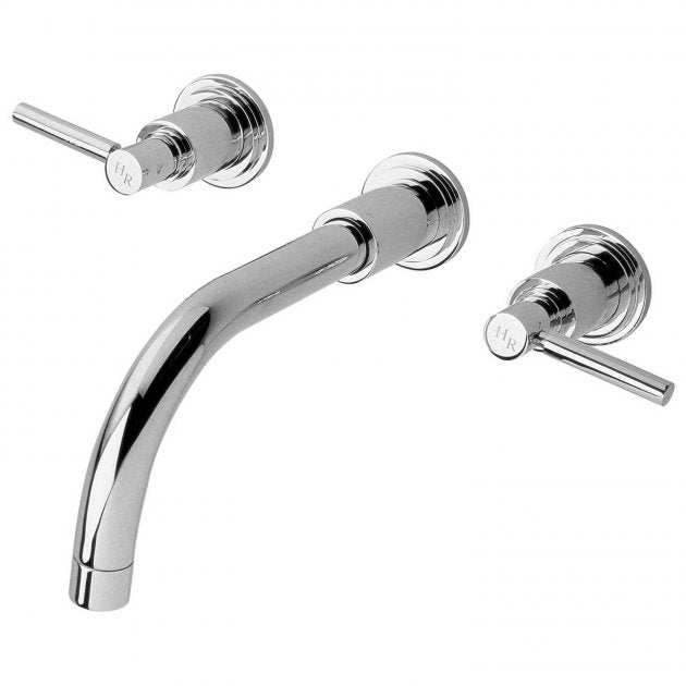 Hudson Reed Tec Lever Wall Mounted 3-Hole Basin Mixer Tap - Chrome - T