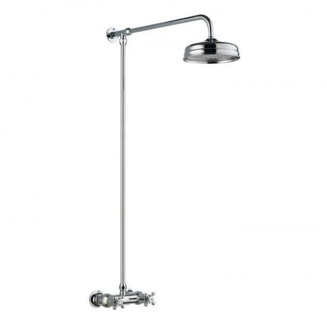 Hudson Reed Fixed Head thermostatic bar mixer shower kit with chrome finish and fixed rainfall shower head