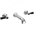 Hudson Reed Topaz Black Lever Dome Collar Wall Mounted Bath Spout and