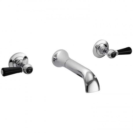 Hudson Reed Topaz Black Lever Dome Collar Wall Mounted Bath Spout and
