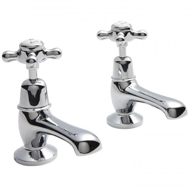 Hudson Reed White Topaz With Crosshead Basin Taps - BC301DX