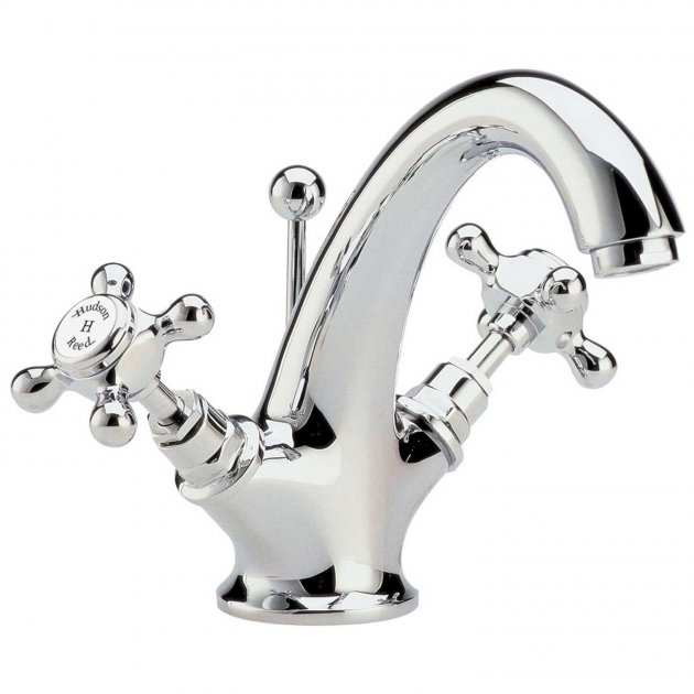 Hudson Reed Topaz Hexagonal Dual Handle Mono Basin Mixer Tap with Pop