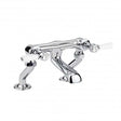 Hudson Reed Pillar Mounted White Topaz Lever Bath Filler Tap - Chrome/White - BC303HL
