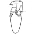 Hudson Reed Topaz Wall Mounted Hexagonal Lever Bath Shower Mixer - White Indices - Chrome / White - BC304HLWM