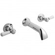 Hudson Reed White Topaz Traditional Wall Mounted Lever 3-Hole Basin Mixer Tap - Chrome - BC317DL