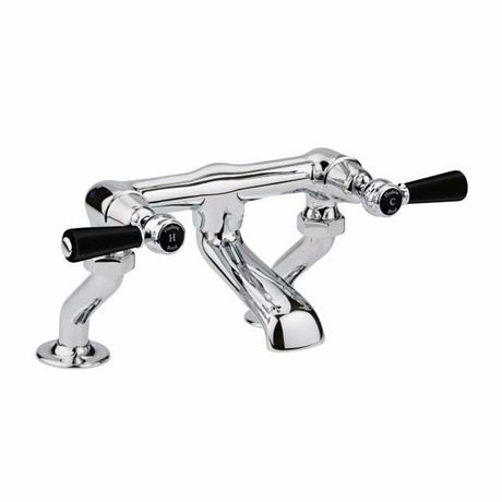 Hudson Reed Black Topaz Traditional Pillar Mounted Lever Bath Filler Tap - Chrome - BC403DL