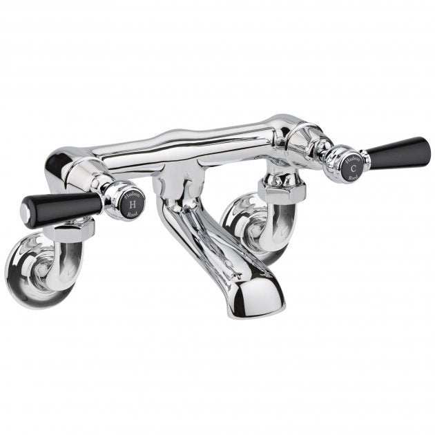 Hudson Reed Black Topaz Traditional Wall Mounted Lever Bath Filler Tap - Chrome - BC403DLWM - TAP 'N' SHOWER