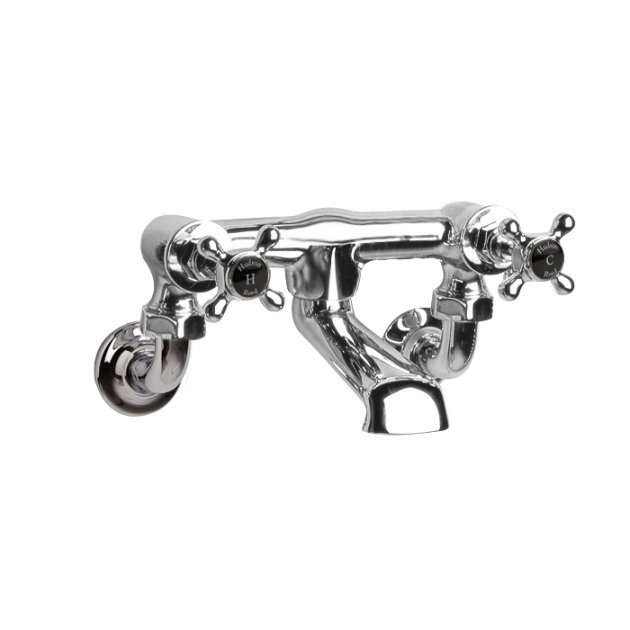 Hudson Reed Black Topaz Wall Mounted Crosshead Bath Filler Tap - Chrome - BC403HXWM