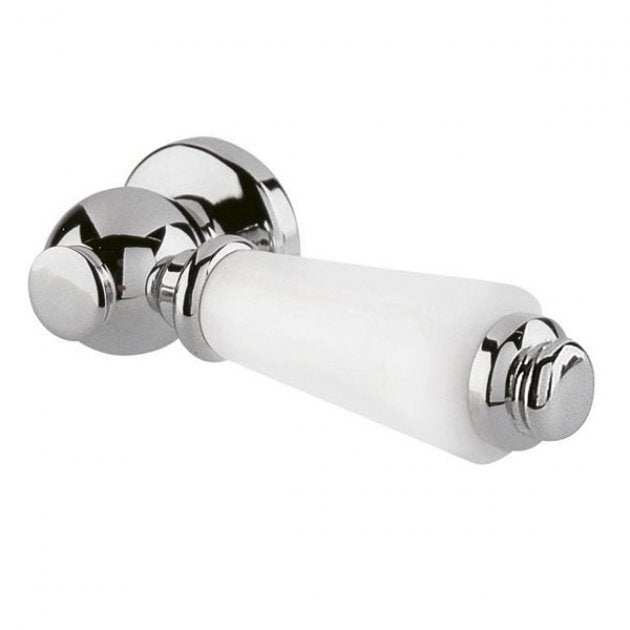 Hudson Reed Ceramic Detail Chrome Traditional Toilet Cistern Lever - White/Chrome - E370