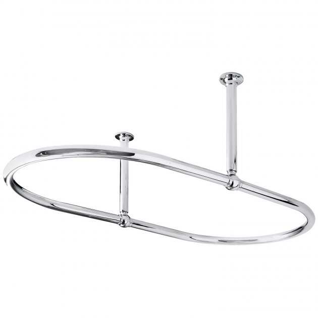 Hudson Reed Traditional Ceiling Mount Oval Shower Curtain Rail 1092mm x 686mm - Chrome - LDA010