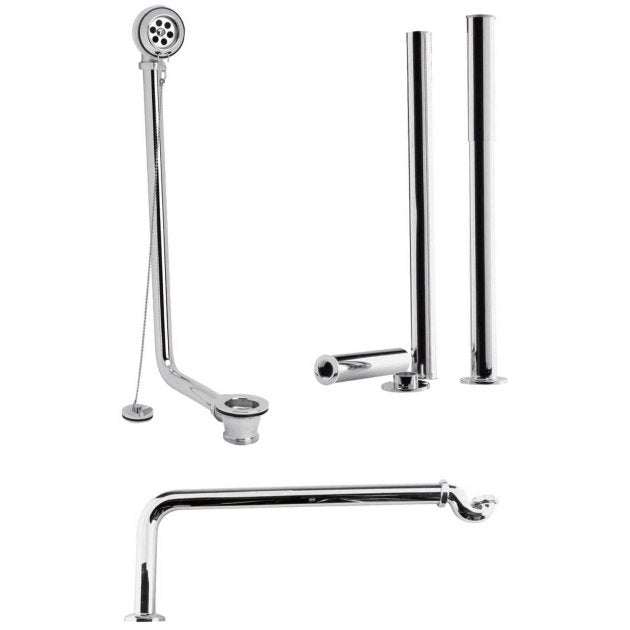 Hudson Reed Roll Top Traditional Bath Pack with Waste, Legs and Trap - Chrome - EA368