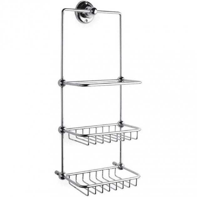 Hudson Reed Traditional Wall Mounted Shower Tidy 3 Tier - Chrome - LH316 - TAP 'N' SHOWER