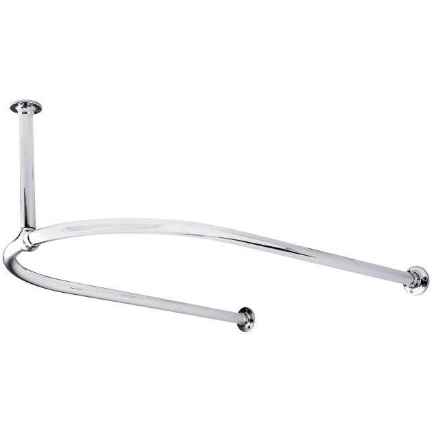 Hudson Reed Traditional Ceiling Mount Shower Curtain Rail - Chrome - LDA009