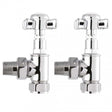 Hudson Reed Victorian Traditional Manual Crosshead Angled Radiator Valves Pair - Chrome - HT336