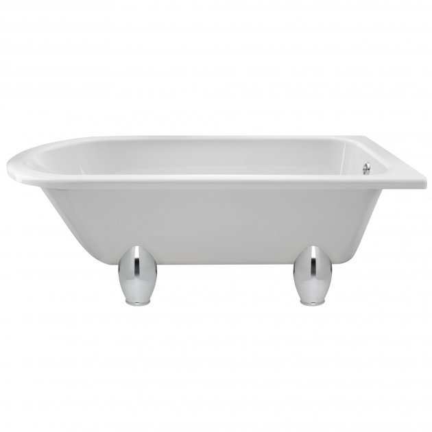 Hudson Reed Winterburn traditional white freestanding rectangular bath with Deacon leg set, 1700mm x 750mm.