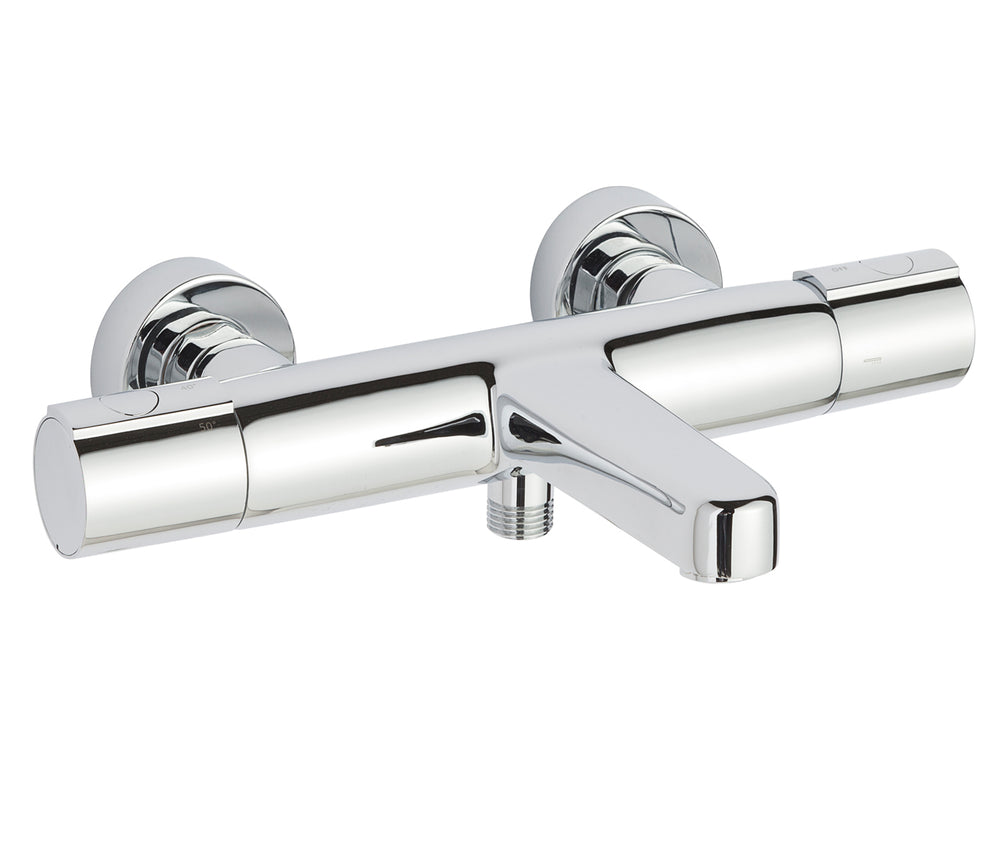JTP Hugo Wall Mounted Thermostatic Bath Shower Mixer With Kit - Chrome - 29657