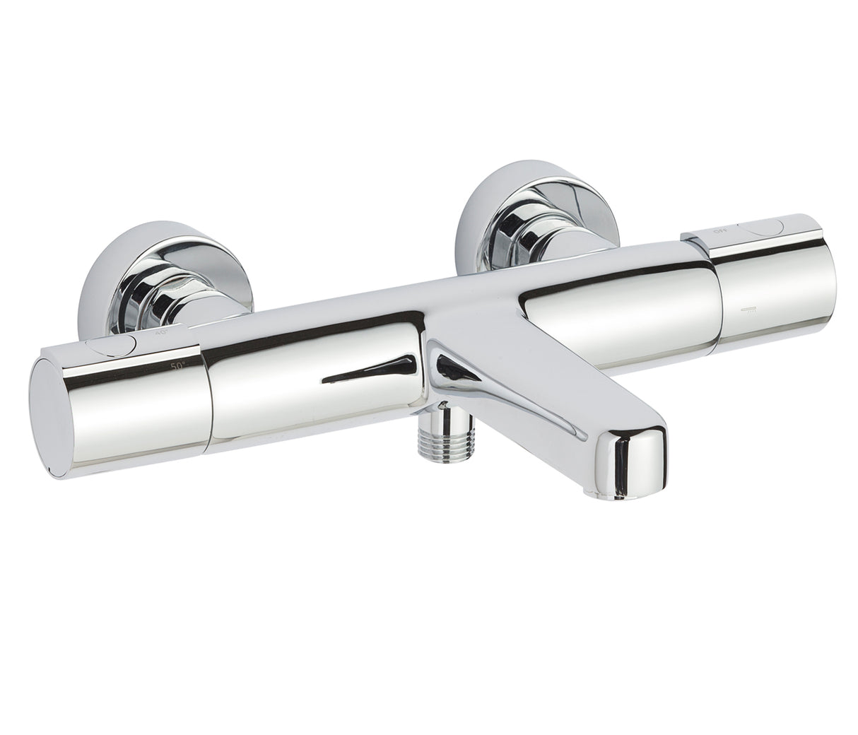 JTP Hugo Wall Mounted Thermostatic Bath Shower Mixer With Kit - Chrome - 29657