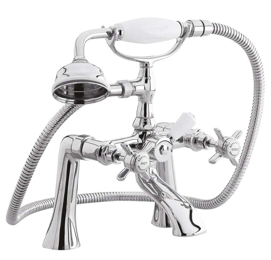 Nuie Tap Pillar Mounted Beaumont 1/2 Bath Shower Mixer - Chrome - I304